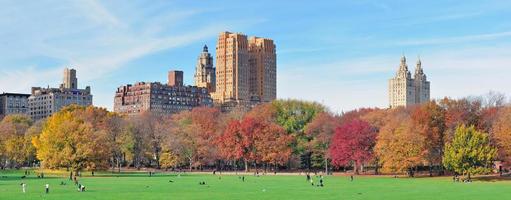 panorama del parco centrale di new york city in autunno foto