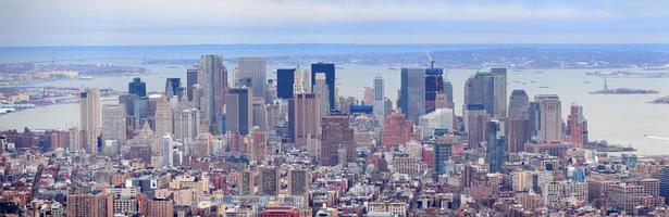 panorama dei grattacieli del centro di new york city manhattan foto