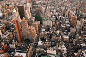 vista aerea della via dello skyline di new york city foto