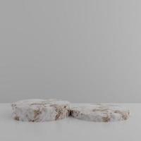 espositore a podio o piedistallo minimalista in marmo semplice con sfondo bianco per la presentazione del prodotto. rendering 3D foto