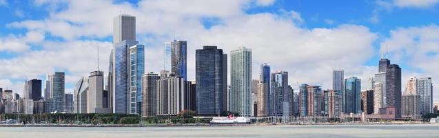 panorama urbano dell'orizzonte della città di chicago foto