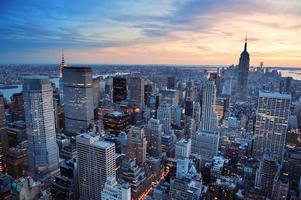 tramonto di new york city foto