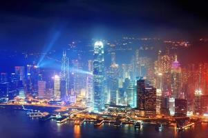 notte aerea di Hong Kong foto
