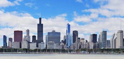 panorama urbano dell'orizzonte della città di chicago foto