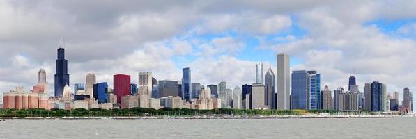 panorama dell'orizzonte di chicago foto