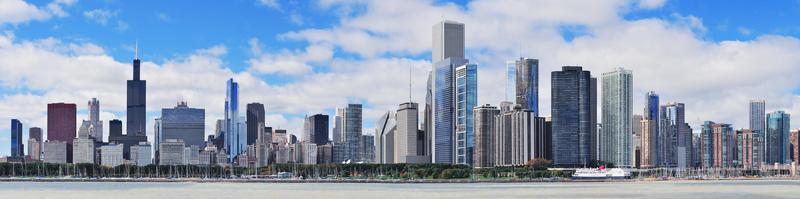 panorama urbano dell'orizzonte della città di chicago foto