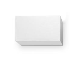 confezione vuota scatola di cartone bianca isolata su sfondo bianco pronta per il design dell'imballaggio foto