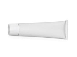 tubo di alluminio bianco crema isolato su sfondo bianco foto