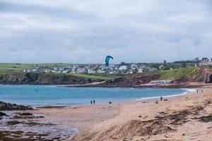 vista della spiaggia di South Milton Sands a Thurlestone nel Devon foto