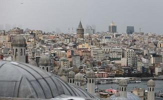 tetti dei bagni di suleymaniye e distretto di galata a istanbul, turchia foto