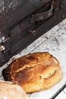 pane rustico su un'immagine market.vertical dell'artigiano. foto