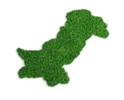 mappa del pakistan 3d vista dall'alto superficie erbosa 14 agosto giorno dell'indipendenza 3d illustrazione foto