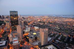 vista notturna di Boston foto
