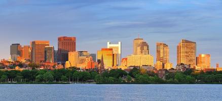 vista del tramonto di Boston foto