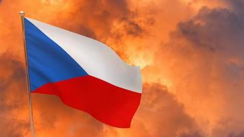 bandiera della repubblica ceca sul palo foto