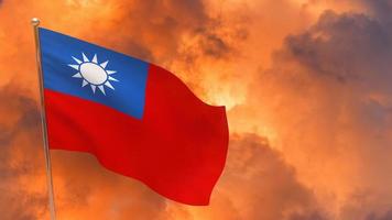 bandiera di Taiwan sul palo foto