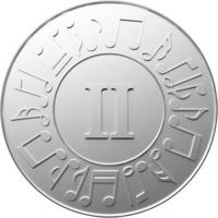 medaglia d'argento musicale con chiave di violino per il secondo posto isolato su sfondo bianco, illustrazione 3d foto