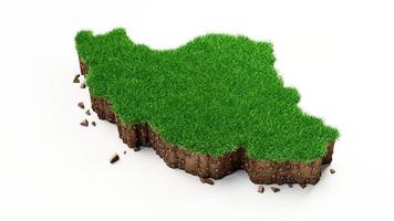 l'iran mappa erba e terreno texture 3d illustrazione foto