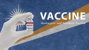 vaccino contro il vaiolo delle scimmie e il vaiolo, virus pandemico del vaiolo delle scimmie, la vaccinazione nelle isole Marshall per l'immagine del vaiolo delle scimmie presenta rumore, granularità e artefatti da compressione foto