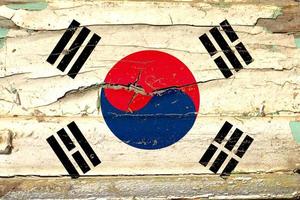 3d bandiera della Corea del sud su legno foto