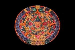 tipico calendario Maya in argilla colorata foto