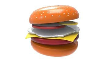 Rendering 3D di deliziosi hamburger e hot dog foto