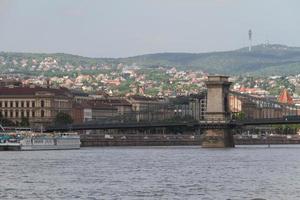 panorama della città di budapest con il fiume danubio foto