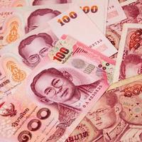 banconota dei soldi della Tailandia per fondo foto