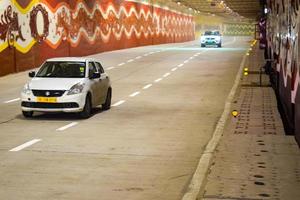nuova delhi, india, 21 giugno 2022 - pm narendra modi dedicare il tunnel di pragati e cinque sottopassi del progetto del corridoio di transito integrato di pragati maidan alla nazione, il tunnel di pragati si apre per il movimento del traffico foto