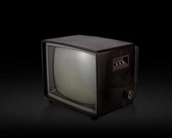 retrò vecchia televisione su sfondo nero foto