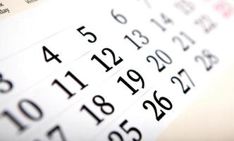 giorni di calendario con numeri da vicino