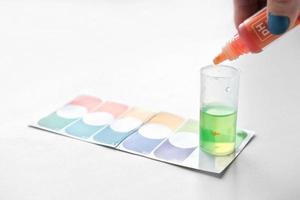 set per il test del pH delle urine a casa. controllo ph o acido semplice e veloce a casa per i pazienti diabetici. concetto di autocontrollo foto