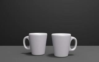 mockup di tazza bianca 3d rendering foto