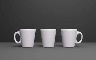 mockup di tazza bianca 3d rendering foto