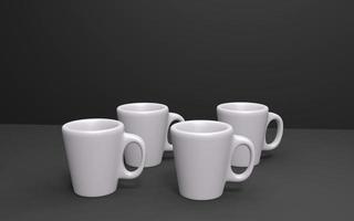 mockup di tazza bianca 3d rendering foto