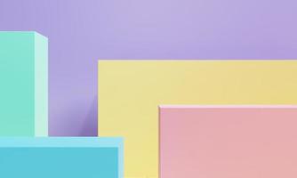 forma geometrica astratta in colori pastello per lo sfondo della presentazione del podio del prodotto. concetto di arte e colore. rendering di illustrazioni 3d foto