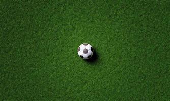 centro del campo di calcio e palla sullo sfondo della vista dall'alto. foto