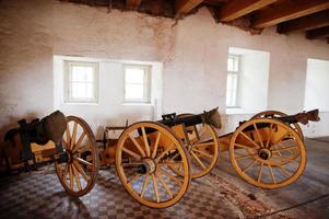 vecchio cannone al castello di veveri, repubblica ceca. brno città, regione della Moravia meridionale. foto