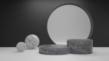 elegante prodotto da podio in marmo 3d foto
