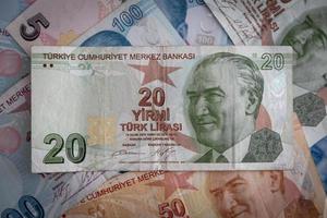 varie banconote in lire turche foto