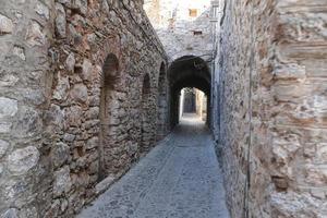 strada tradizionale a mesta, isola di chios, grecia foto