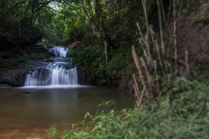 cascata, l'acqua naturale con la montagna in thailandia foto