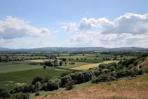 una vista della campagna dello Shropshire dalla collina di Lyth vicino a Shrewsbury foto