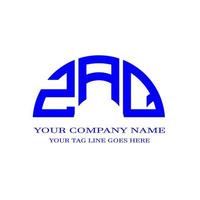 zaq lettera logo design creativo con grafica vettoriale foto