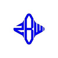 zbw lettera logo design creativo con grafica vettoriale foto