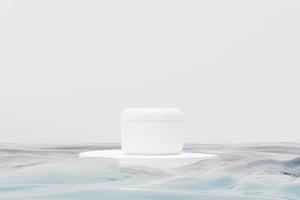 Rendering 3d di prodotti per la cura della pelle di cosmetici vuoti o imballaggi per mock up. concetto di sapone e spa di bellezza. lozione olio idratante per la salute della pelle. design premium e di lusso per il branding. foto