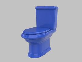 illustrazione 3d del sedile blu del wc foto