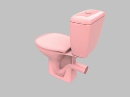 rosa armadio wc bagno wc porcellana 3d illustrazione foto