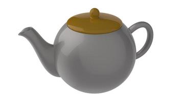 teiera in ceramica bianca per bere il tè illustrazione di rendering 3d foto