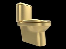 illustrazione 3d del wc della toilette dell'oro foto